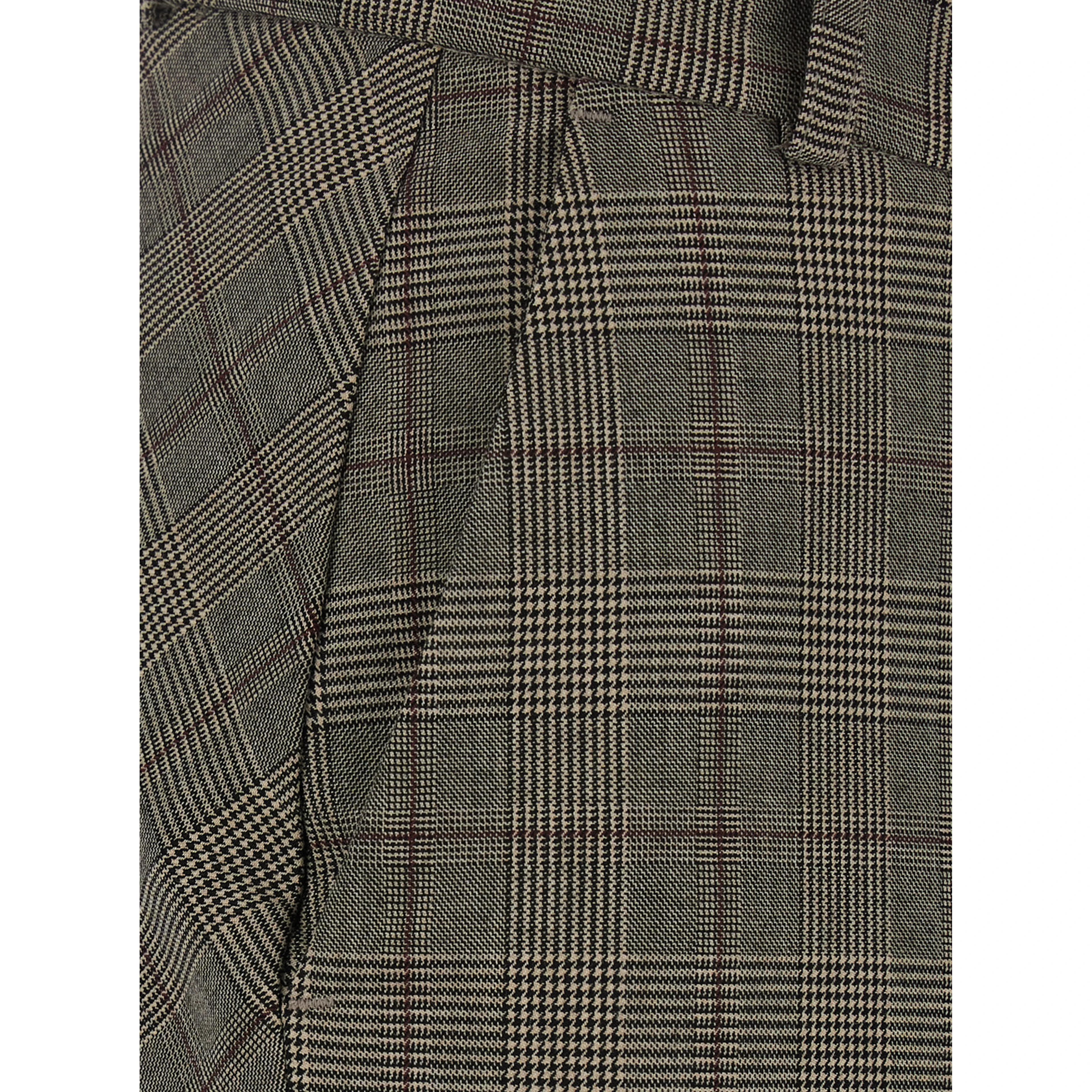 Grey Skirt with all-over stripe motif and patch on the back in Wool Blend for Women