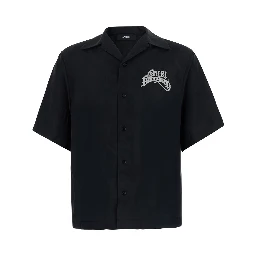 Black Shirt with logo on the front and back in Fabric for men