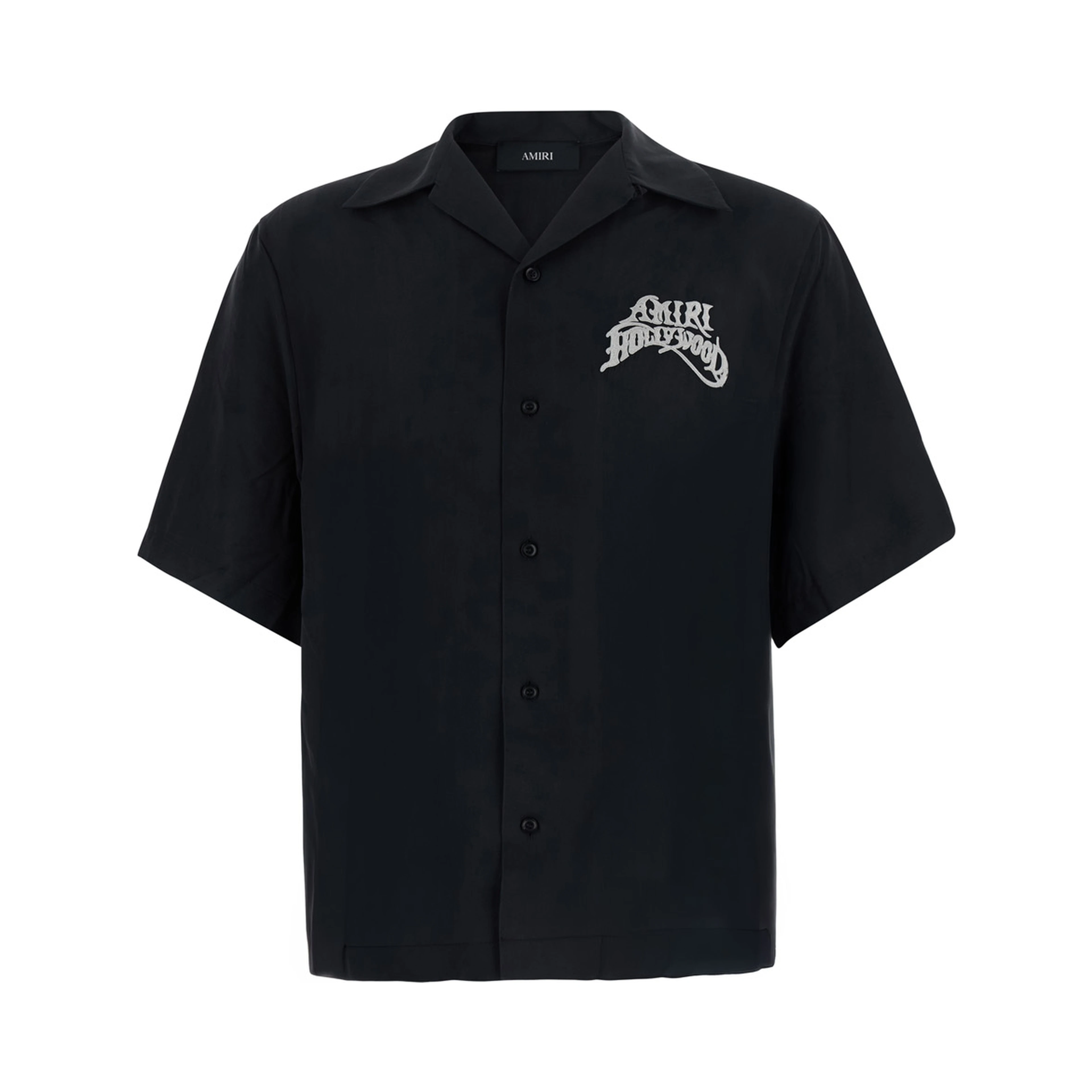 Black Shirt with logo on the front and back in Fabric for men