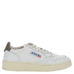 Medalist White  Low Top Sneakers with Logo Patch on the Tongue in Leather for Women