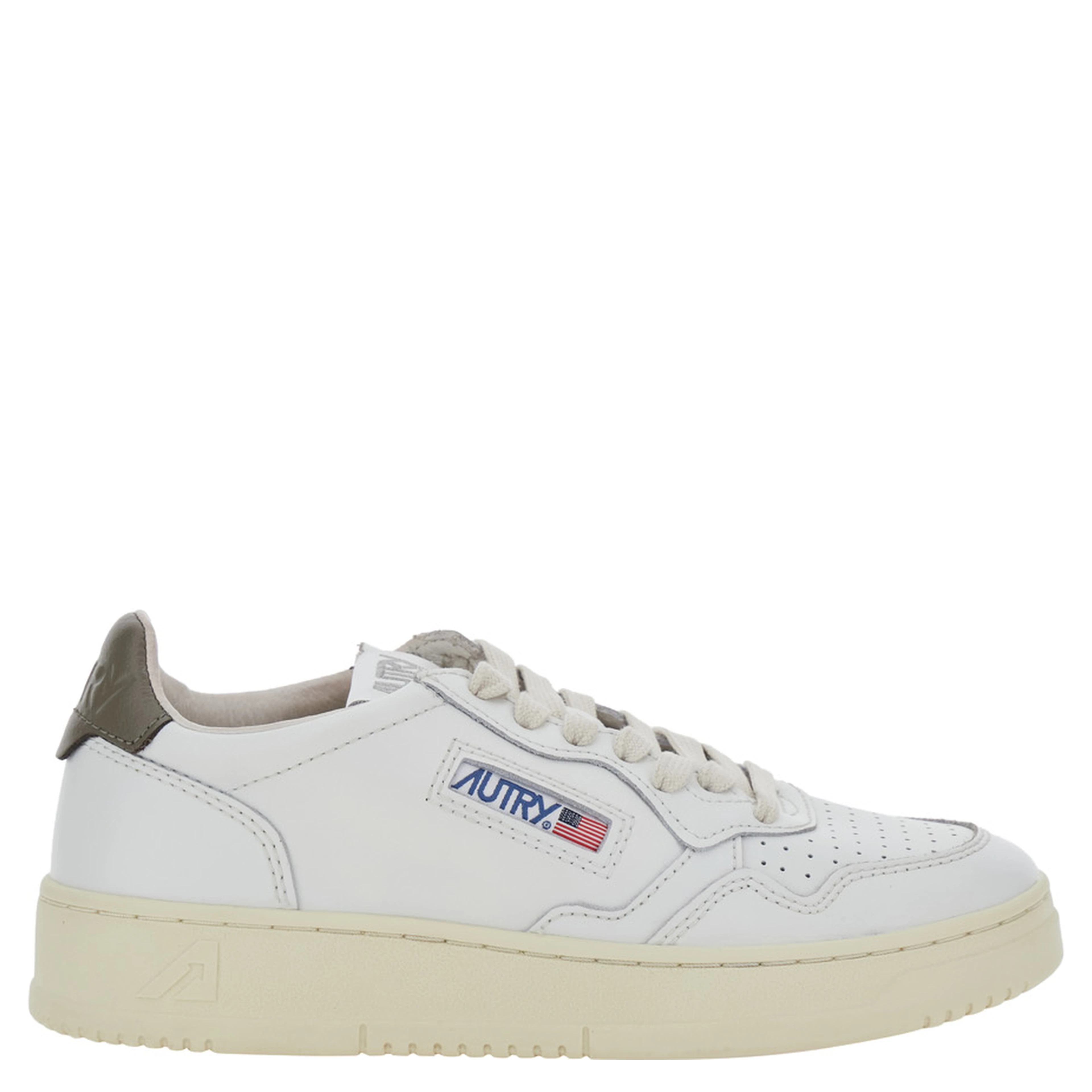 Medalist White  Low Top Sneakers with Logo Patch on the Tongue in Leather for Women