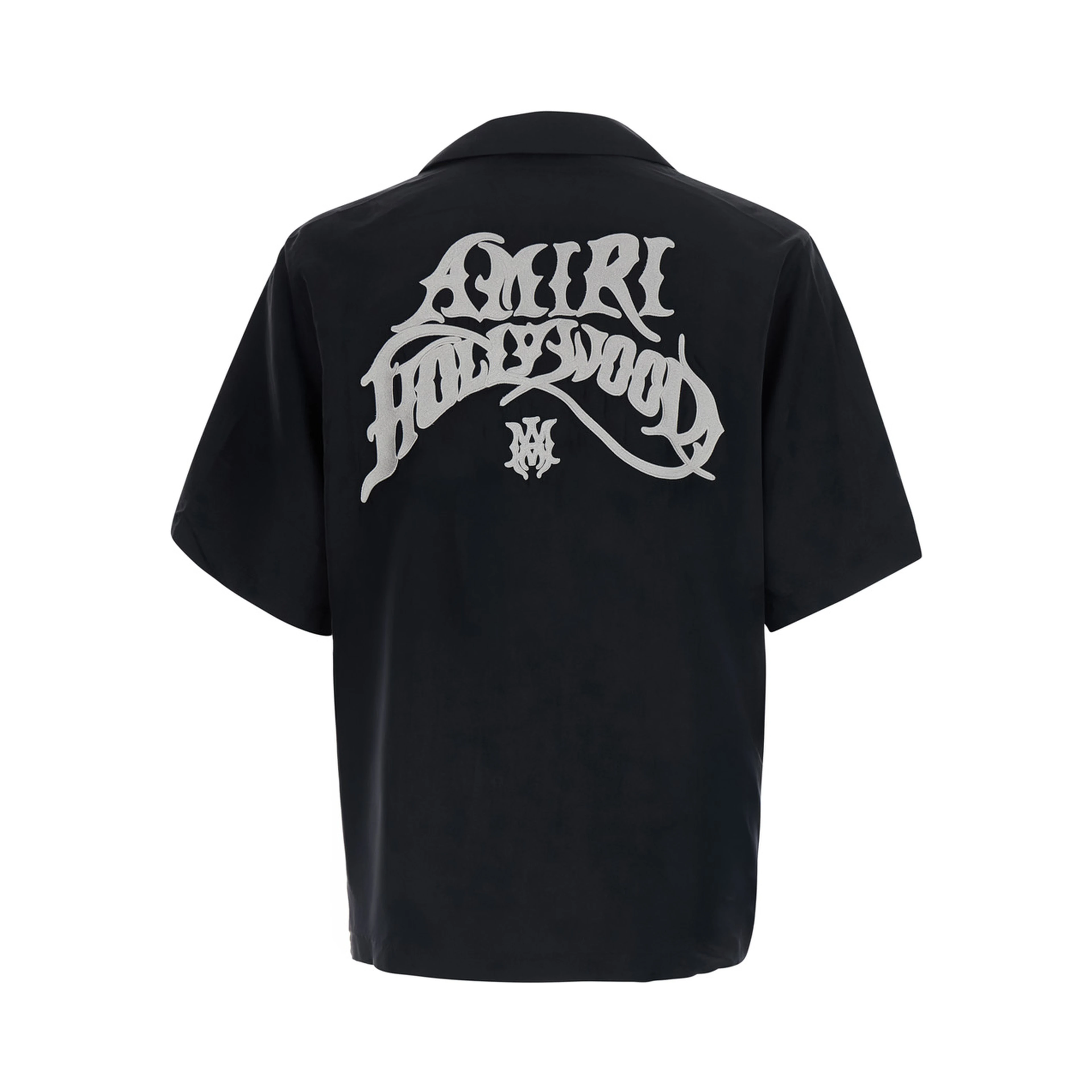 Black Shirt with logo on the front and back in Fabric for men