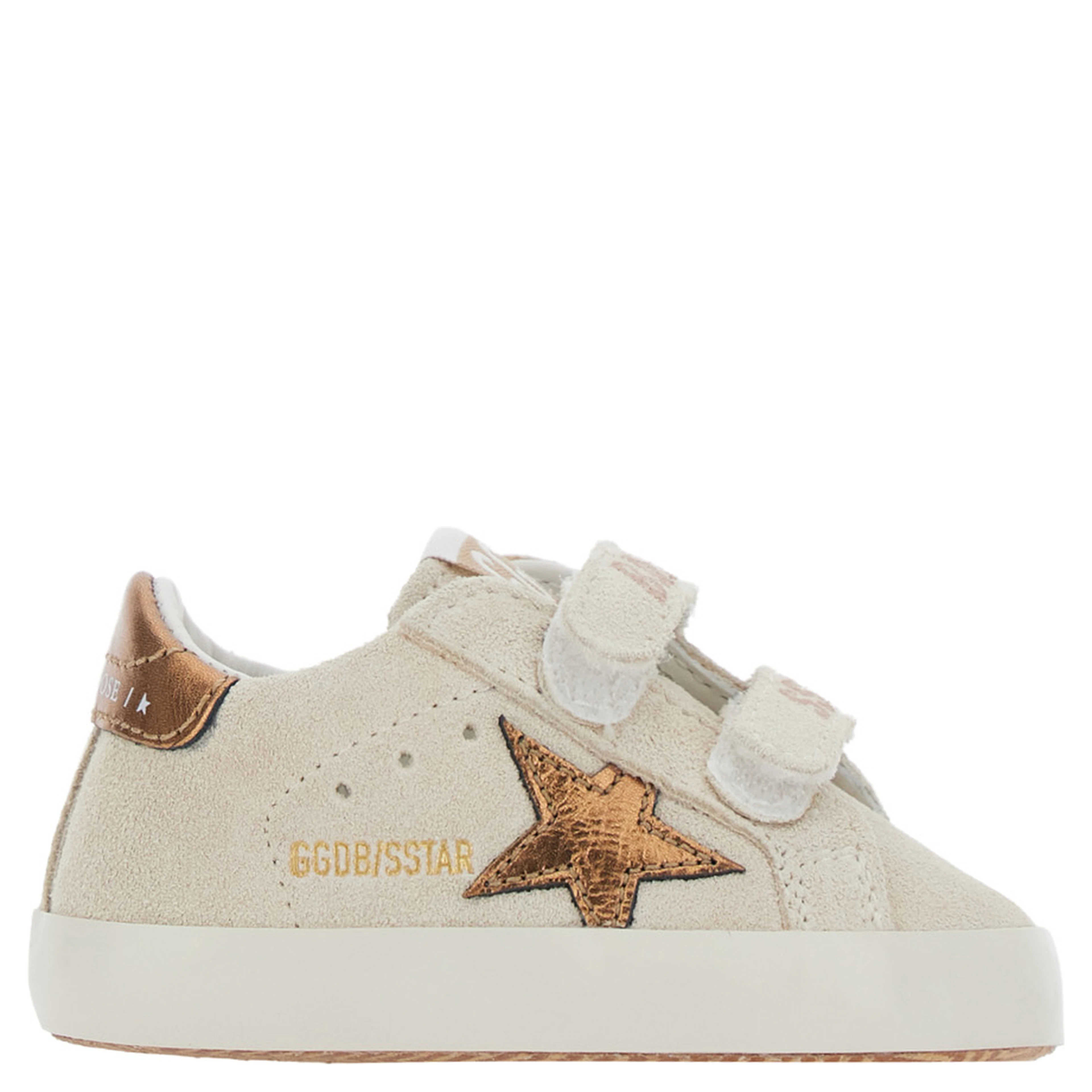 Beige Sneaker with Star Patch on the Side and Logo Patch on the Tongue in Leather Baby