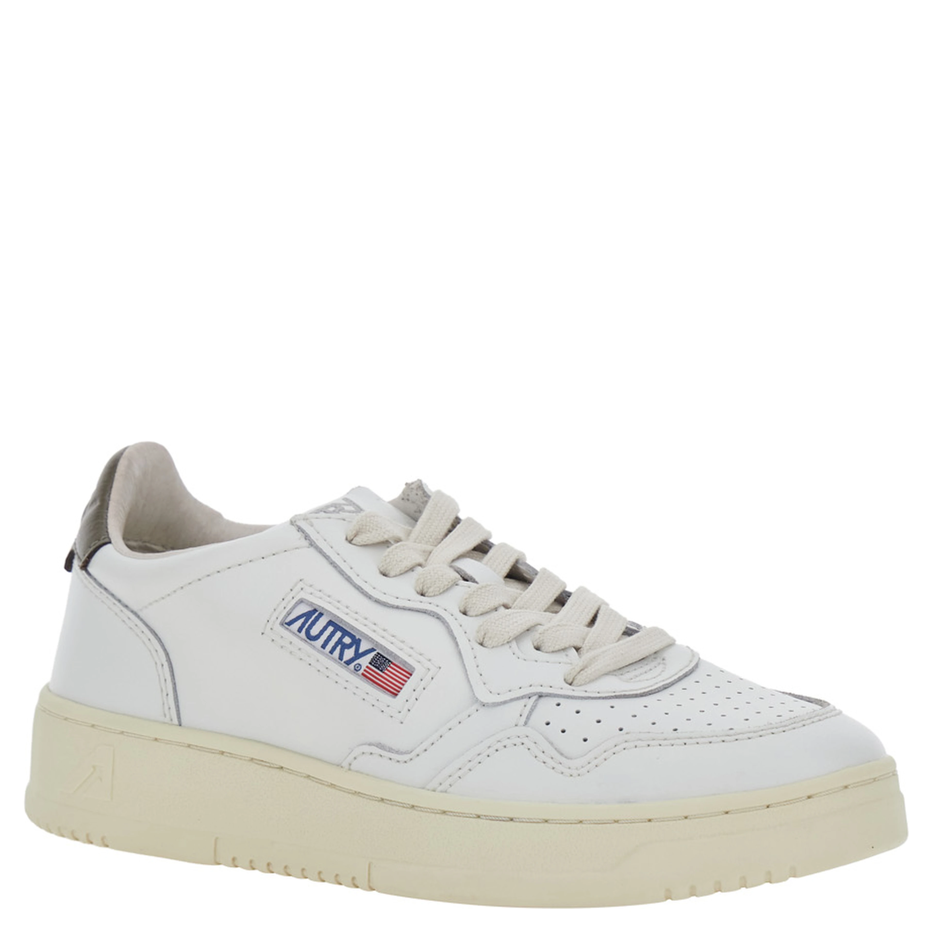 Medalist White  Low Top Sneakers with Logo Patch on the Tongue in Leather for Women