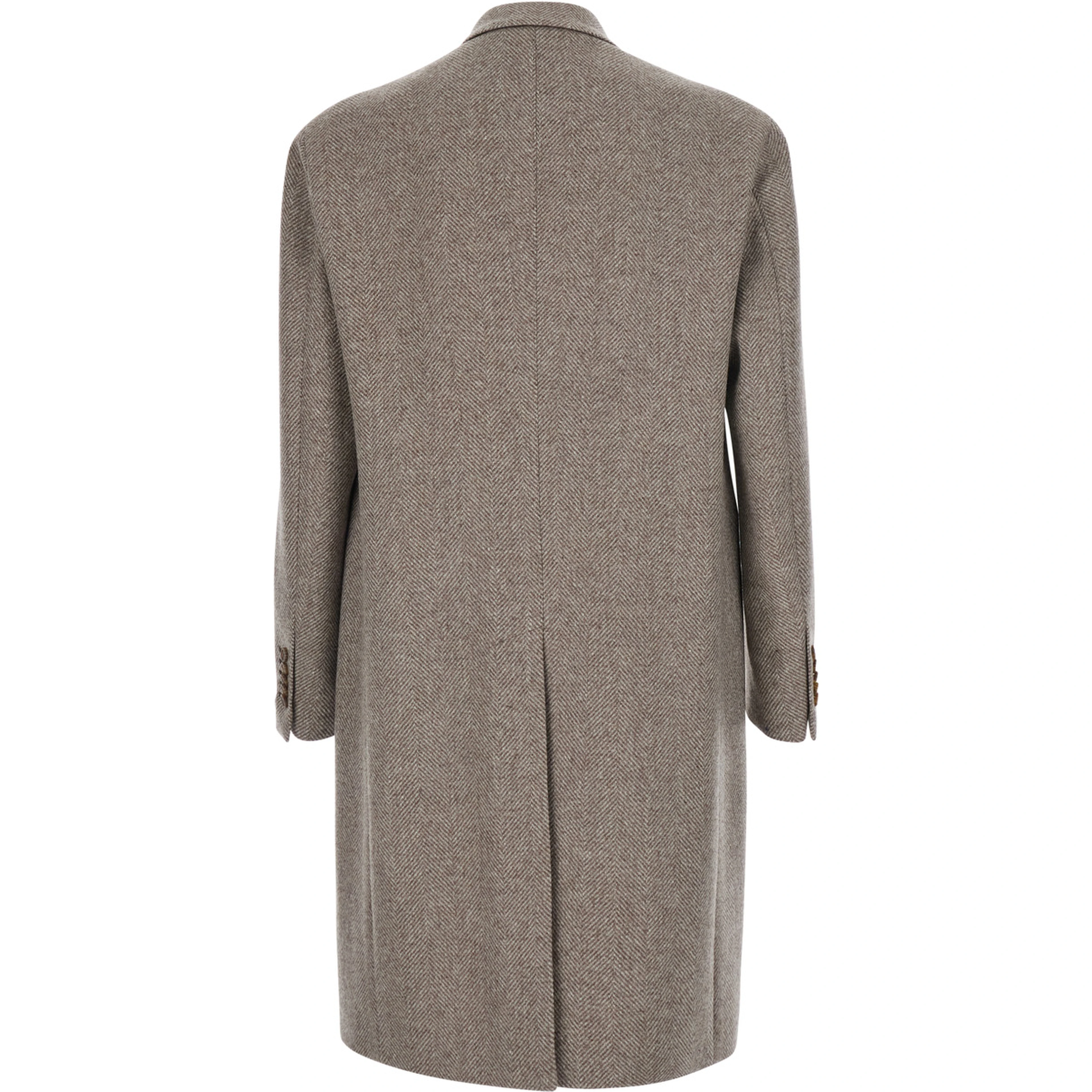 LondonBeige Double-breasted Coat with Peak Revers in Wool and Cashmere for Men