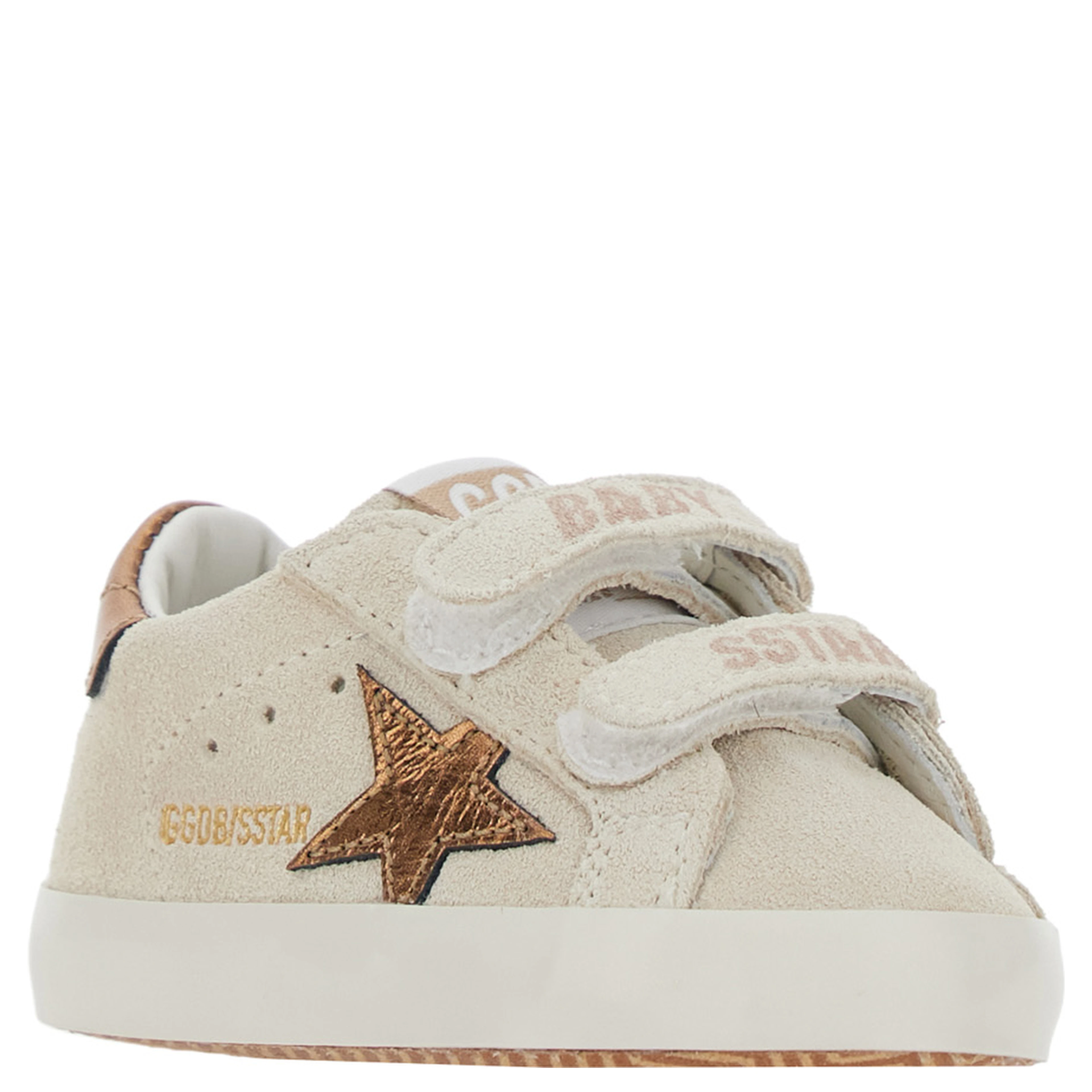 Beige Sneaker with Star Patch on the Side and Logo Patch on the Tongue in Leather Baby