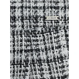 Gray Skirt with Logo Plaque on the Front and Check Motif All-Over in Fabric Girl