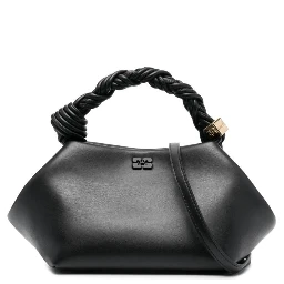 Handbag Ganni Bou with Butterfly Logo and Black Leather Woven Handle for Women