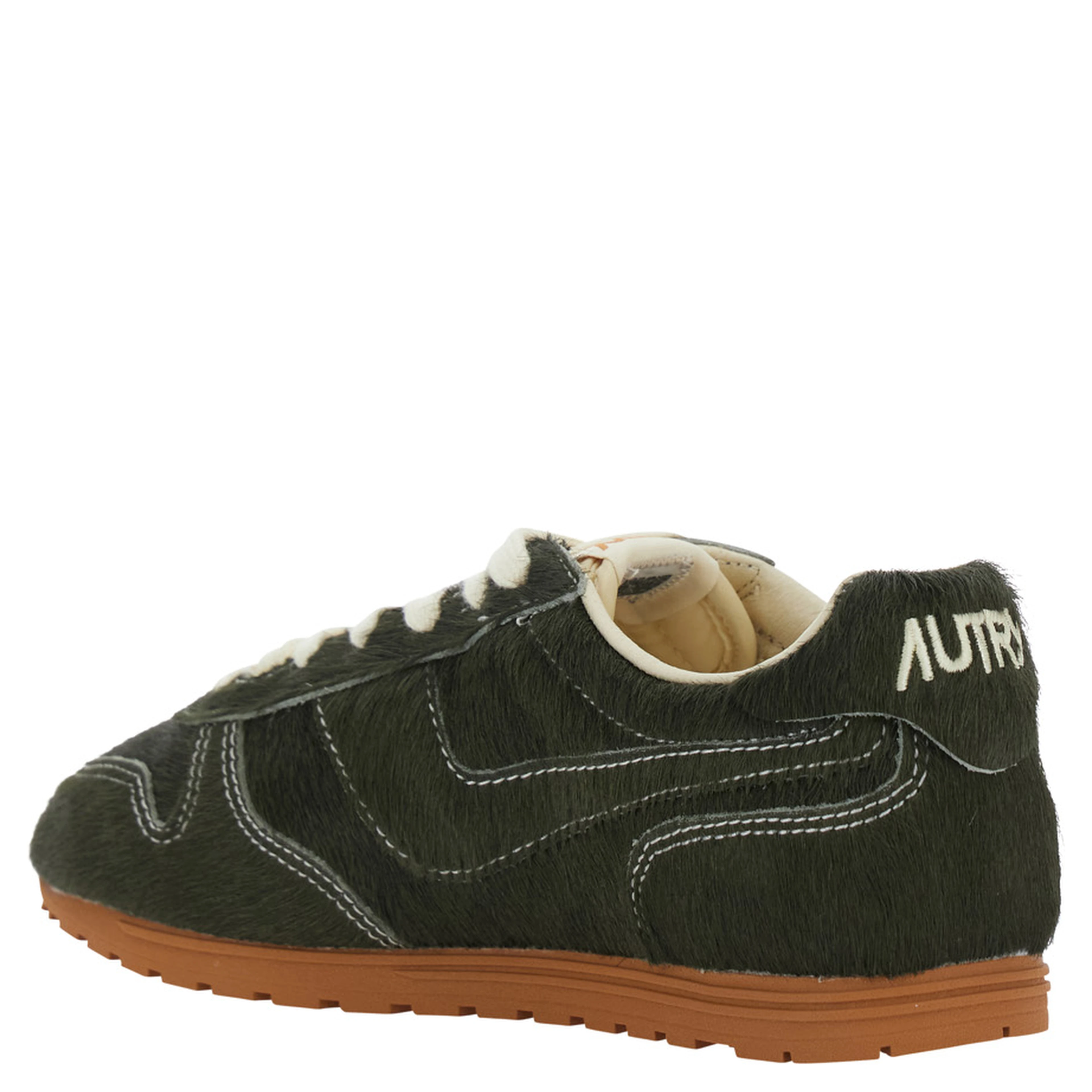 Windspin Green Low Top Sneakers with Logo Patch on the Tongue and Logo lettering on the Heel in Suede for Women