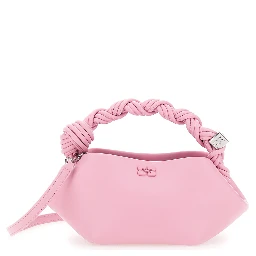 Bou Pink Mini Handbag with Butterfly Plaque on the Front and Adjustable and Removable Strap in Leather Blend for Women