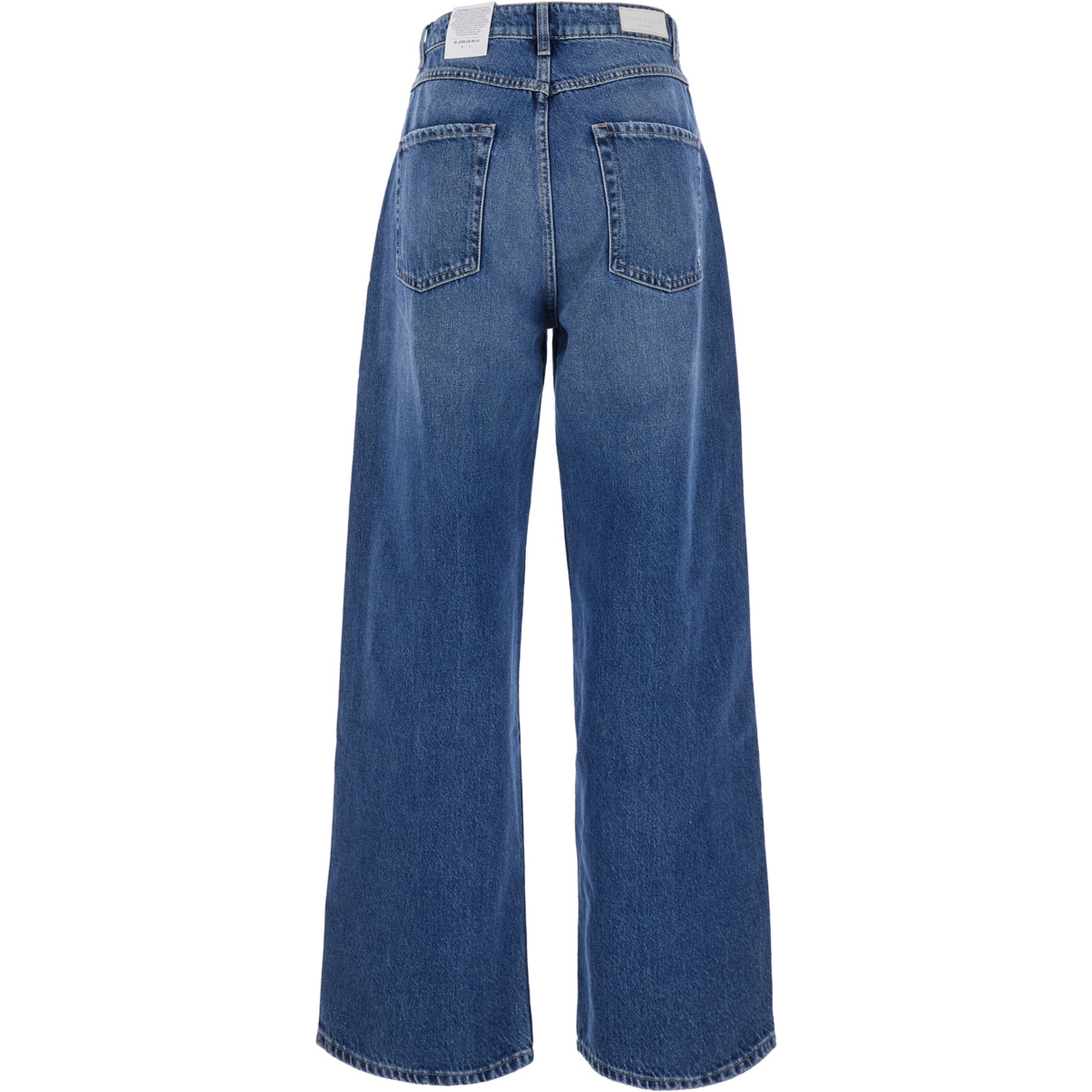 Poppy Blue Jeans with logo patch on the back and wide leg in denim women