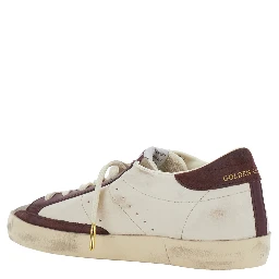 Superstar White Low Top Sneakers with Star Patch on the Side in Leather for Women