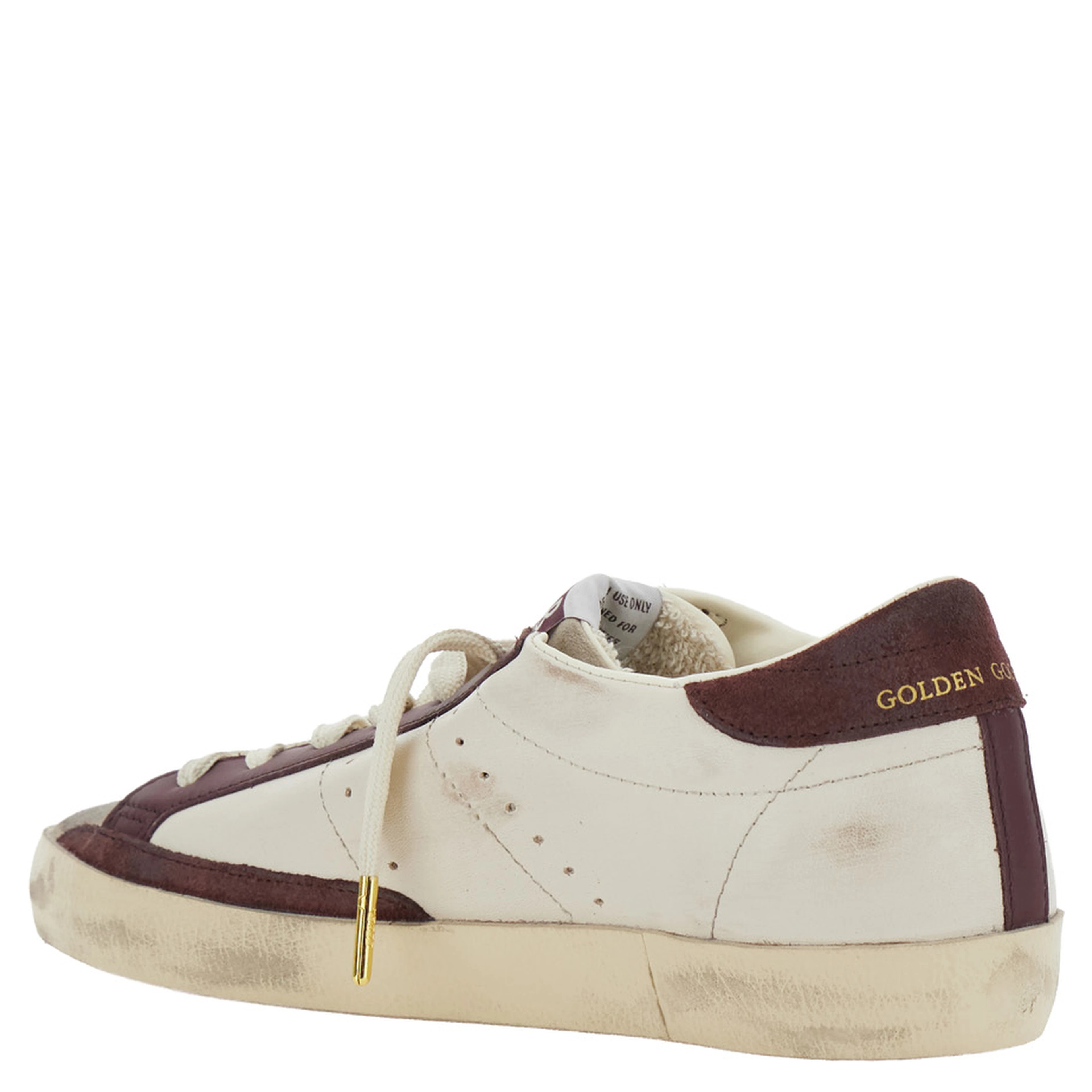 Superstar White Low Top Sneakers with Star Patch on the Side in Leather for Women