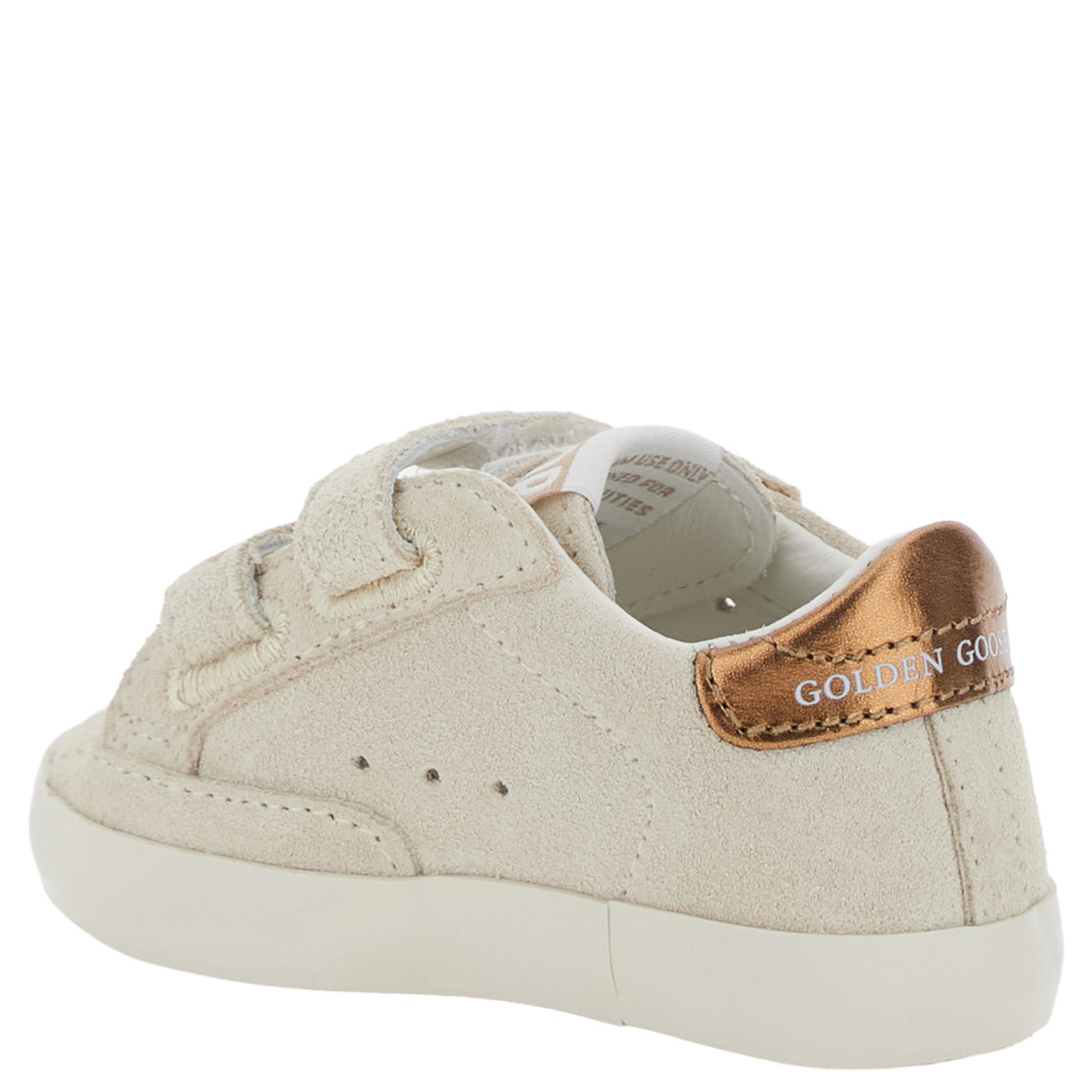 Beige Sneaker with Star Patch on the Side and Logo Patch on the Tongue in Leather Baby