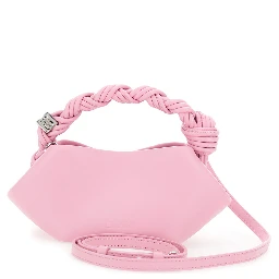 Bou Pink Mini Handbag with Butterfly Plaque on the Front and Adjustable and Removable Strap in Leather Blend for Women