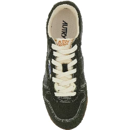 Windspin Green Low Top Sneakers with Logo Patch on the Tongue and Logo lettering on the Heel in Suede for Women