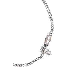 Bracelet Opyum with Rhinestones and Charm in Silver Brass for Men