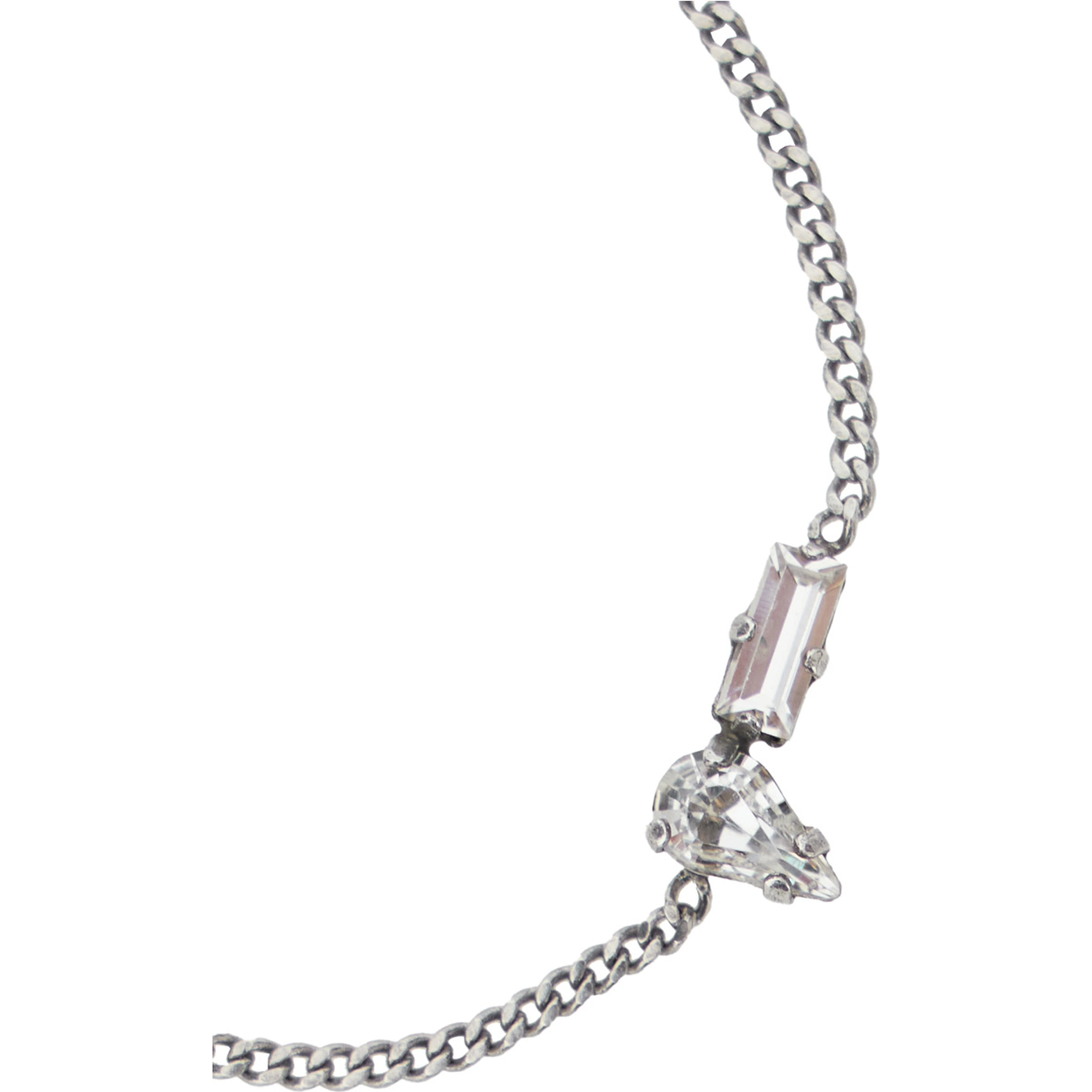 Bracelet Opyum with Rhinestones and Charm in Silver Brass for Men