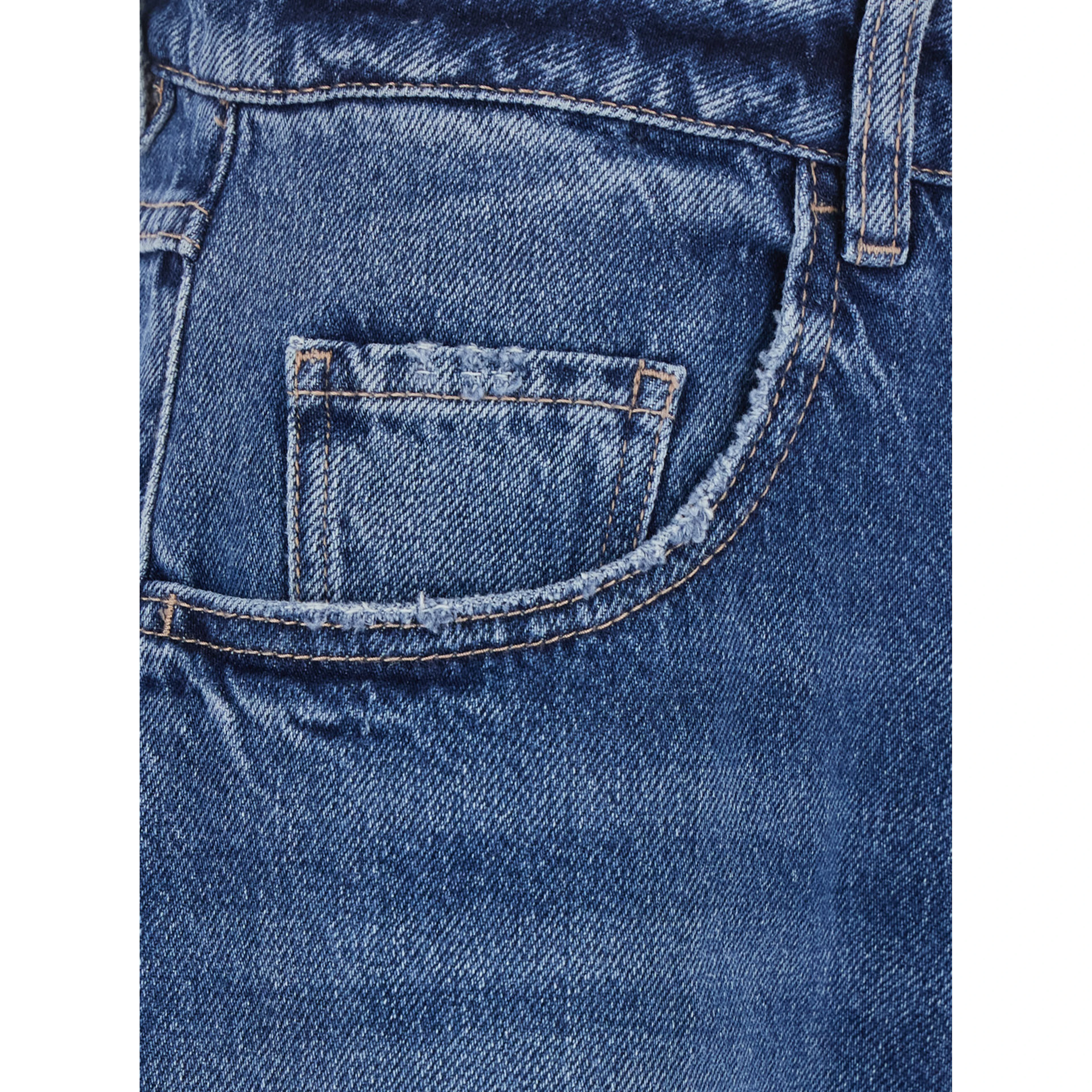 Poppy Blue Jeans with logo patch on the back and wide leg in denim women