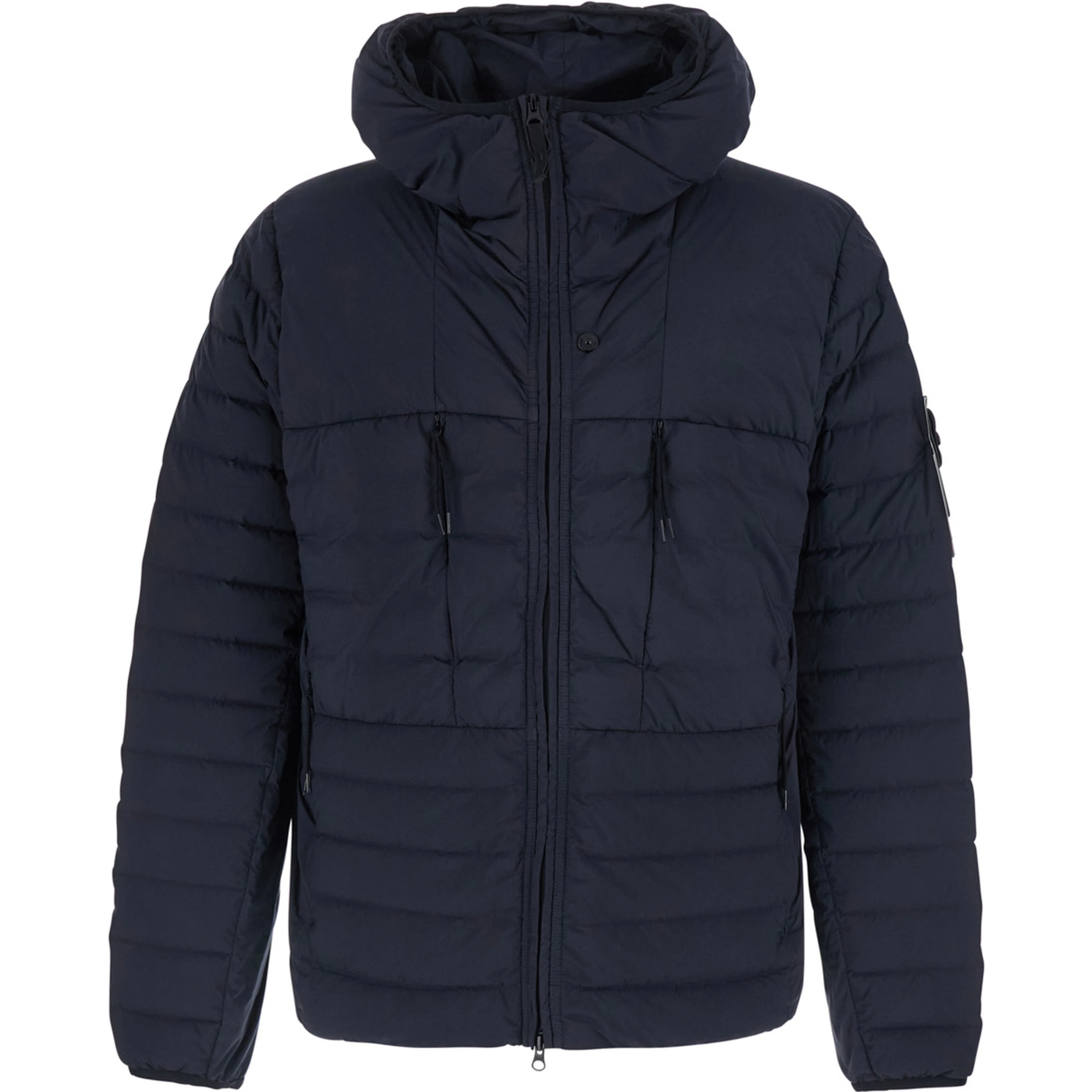 Down jacket with high collar and long sleeves in Tech Fabric Blue Men