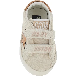 Beige Sneaker with Star Patch on the Side and Logo Patch on the Tongue in Leather Baby