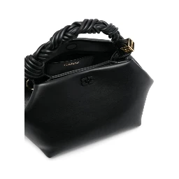 Handbag Ganni Bou with Butterfly Logo and Black Leather Woven Handle for Women