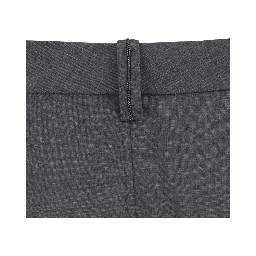Grey Midi Skirt with Button Closure on the Side and Monil detail on the Belt Loops in Wool Blend for Women