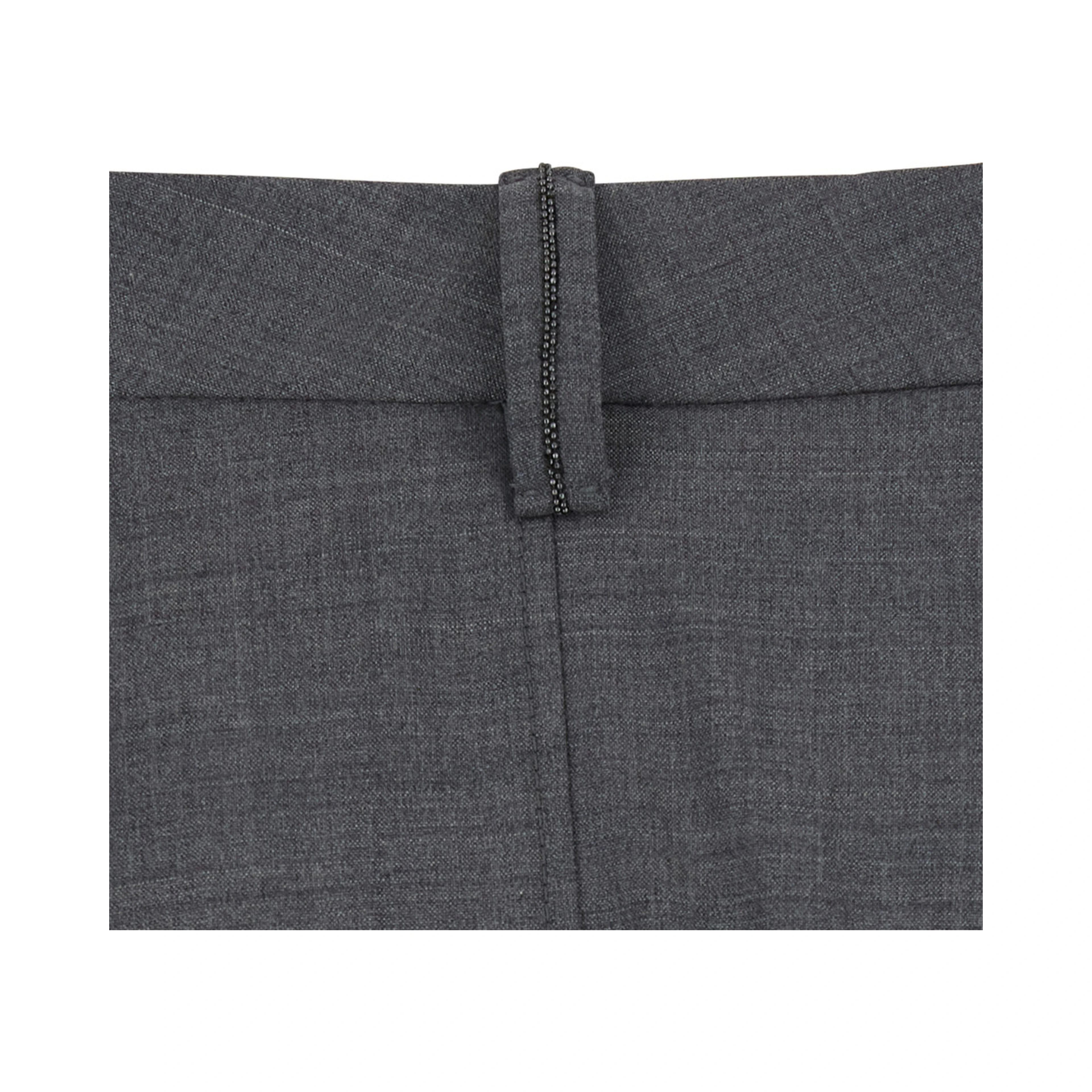 Grey Midi Skirt with Button Closure on the Side and Monil detail on the Belt Loops in Wool Blend for Women