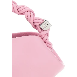 Bou Pink Mini Handbag with Butterfly Plaque on the Front and Adjustable and Removable Strap in Leather Blend for Women