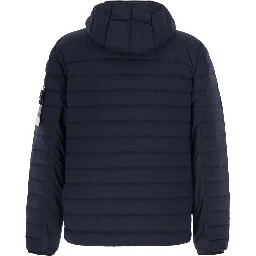 Down jacket with high collar and long sleeves in Tech Fabric Blue Men