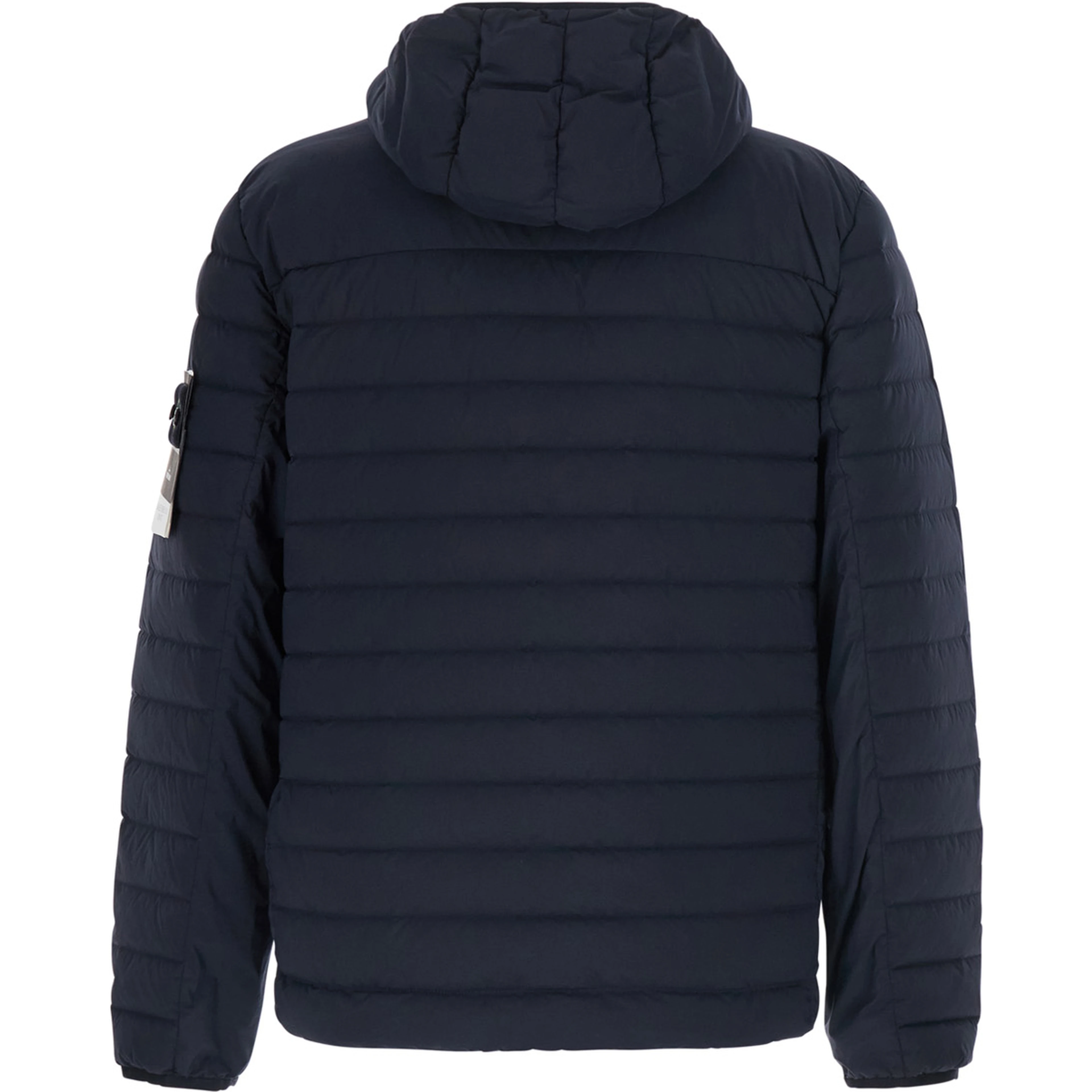 Down jacket with high collar and long sleeves in Tech Fabric Blue Men