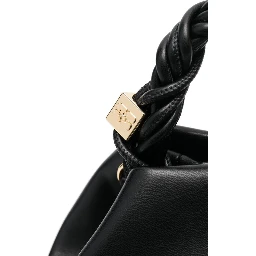 Handbag Ganni Bou with Butterfly Logo and Black Leather Woven Handle for Women