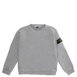 Grey Hoodie with logo patch on the sleeve in cotton for Boy