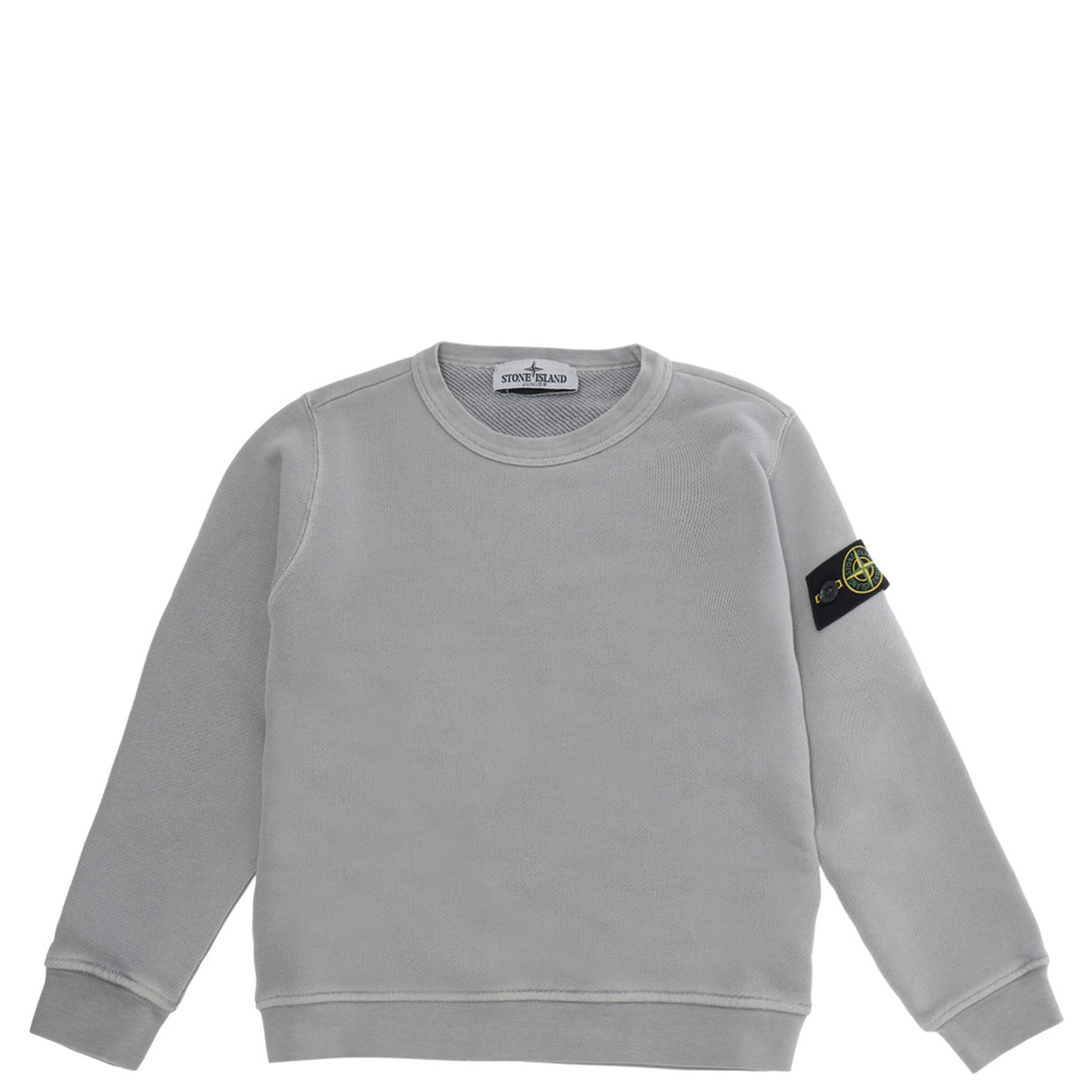 Grey Hoodie with logo patch on the sleeve in cotton for Boy