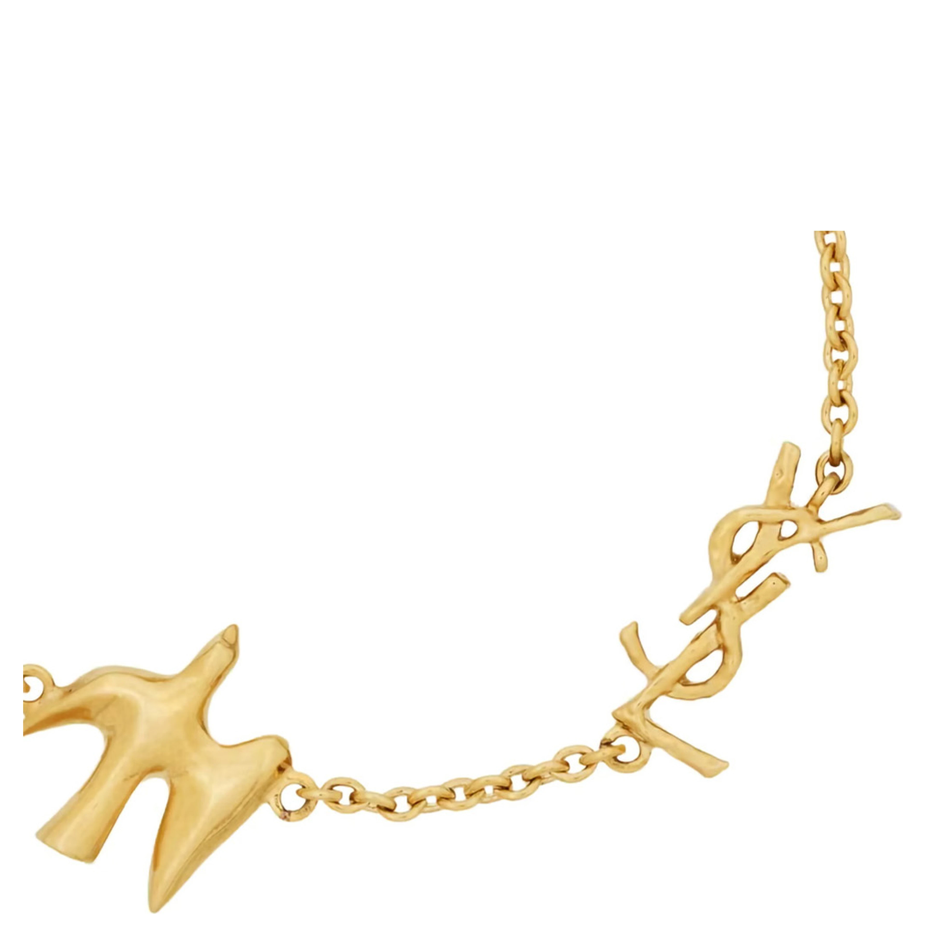 Gold-colored Bracelet with dove charms and Cassandre in brass for women