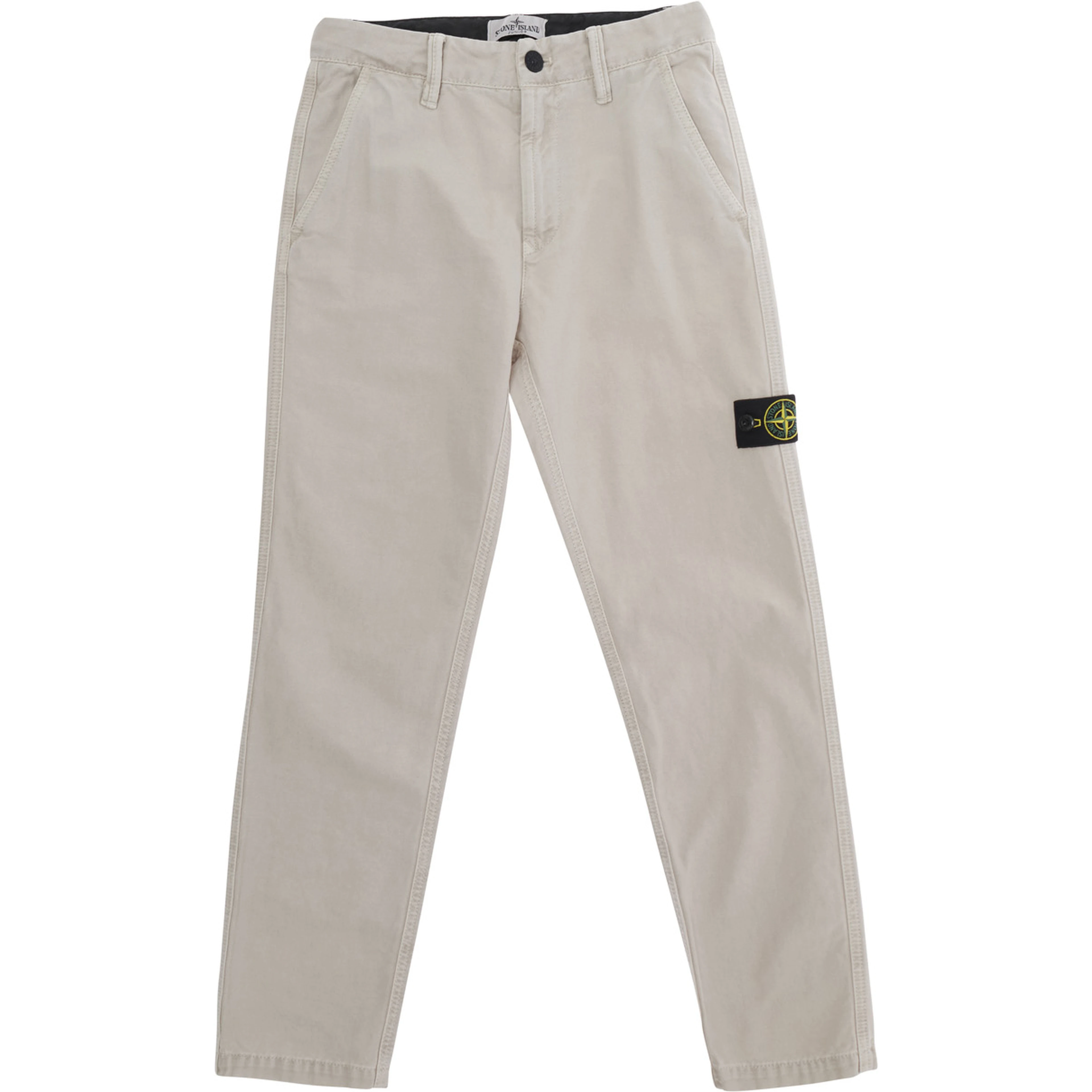 Beige Pants with logo patch on the front in tech fabric for Boy