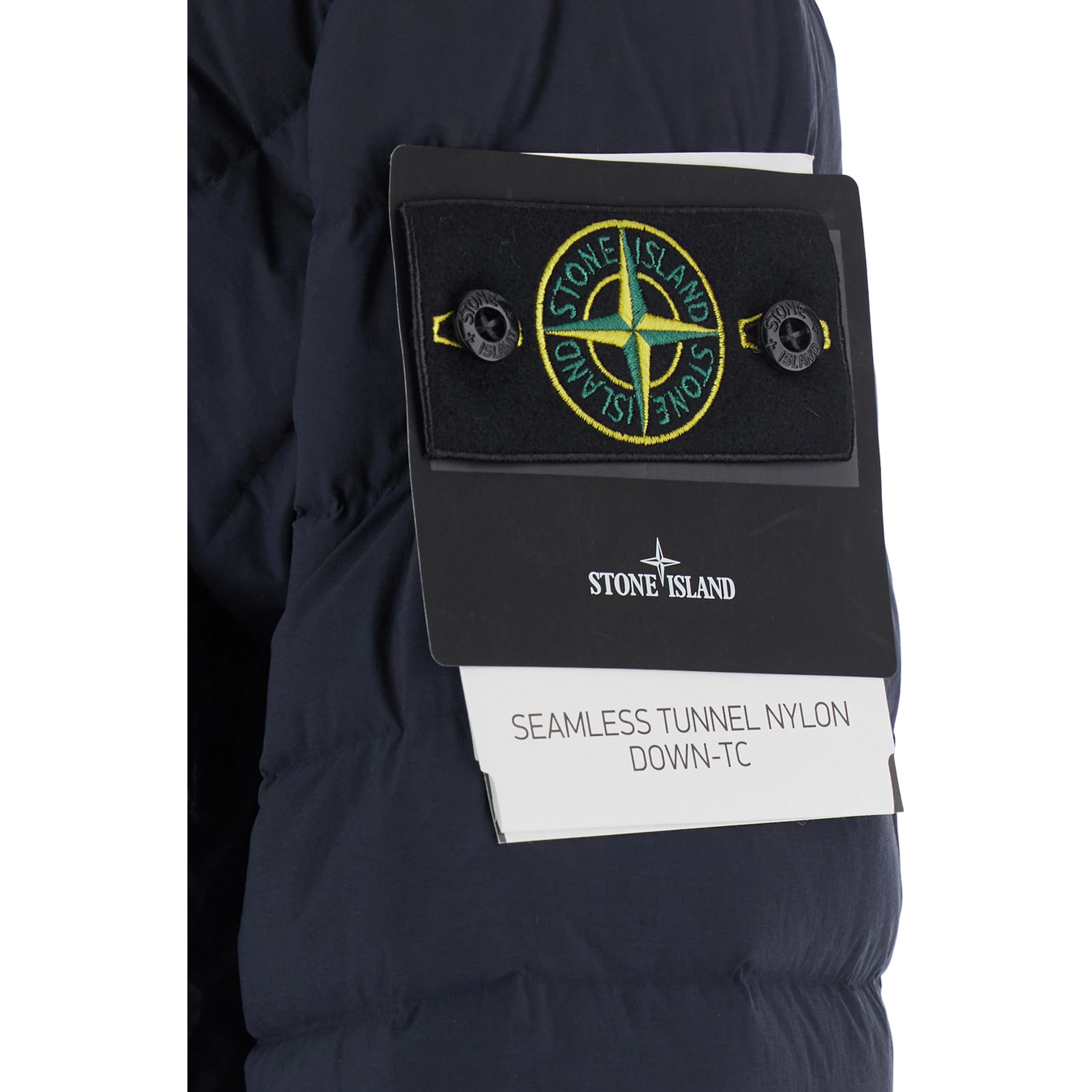 Down jacket with high collar and long sleeves in Tech Fabric Blue Men