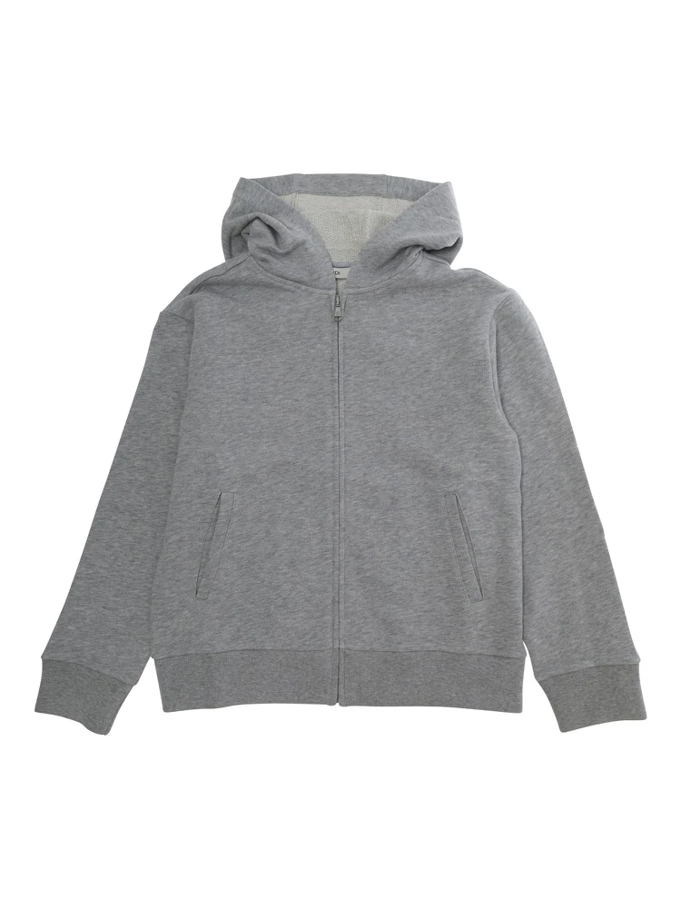 Gray Melange Sweatshirt with Logo and Long Sleeves in Unisex Cotton