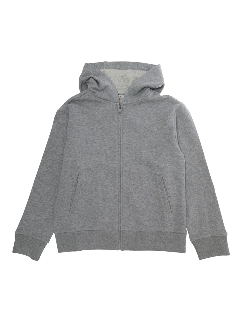 Gray Melange Sweatshirt with Logo and Long Sleeves in Unisex Cotton