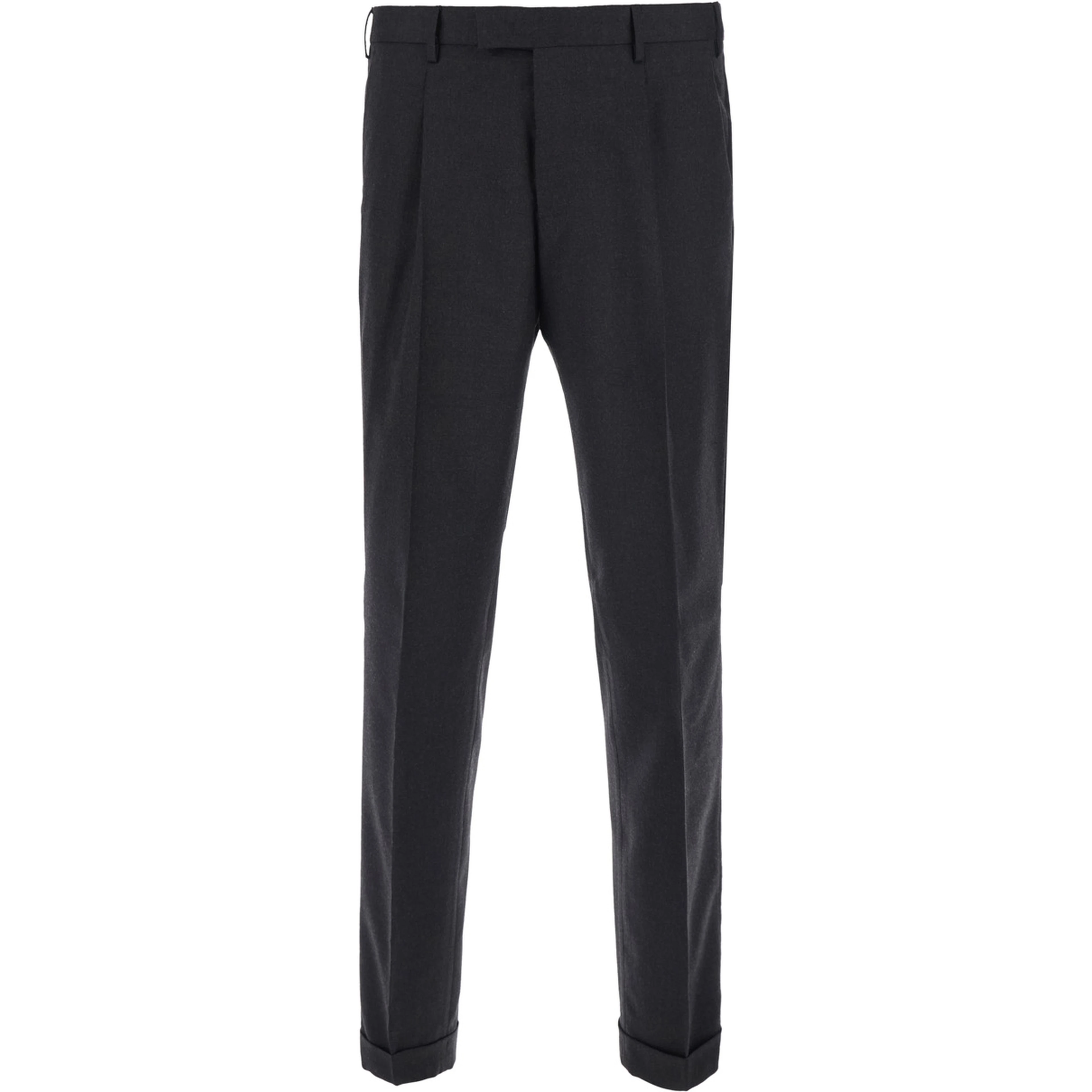 Brown Pants with Single Pleat on the Front in Blend Wool for Men