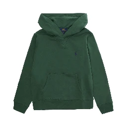 Green Sweatshirt with Fixed Hood and Pony Logo on the Front in Cotton Boy