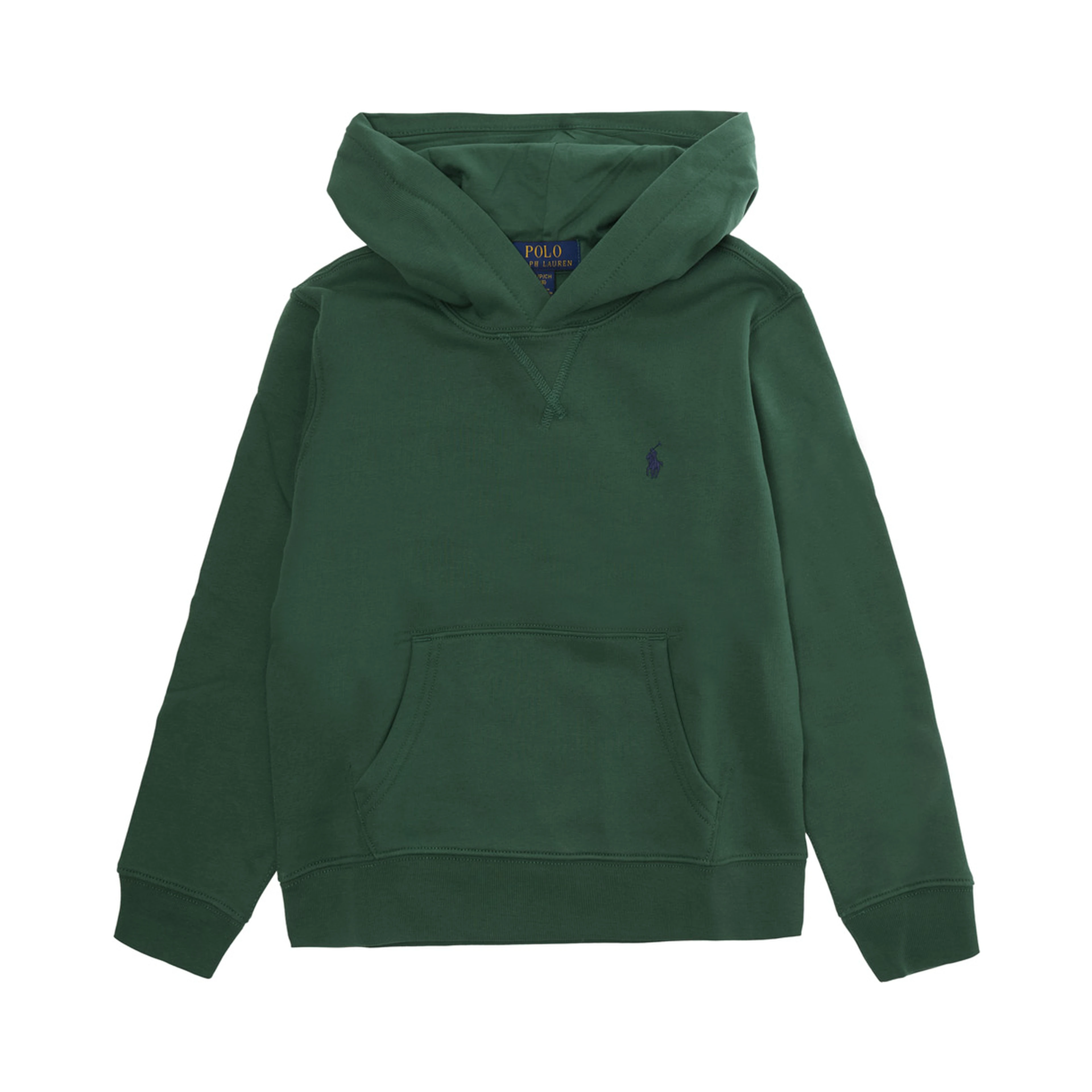 Green Sweatshirt with Fixed Hood and Pony Logo on the Front in Cotton Boy