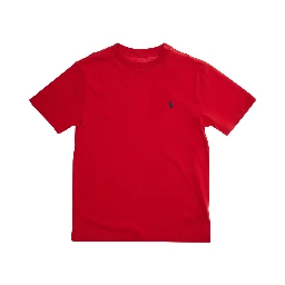 T-shirt with Pony Logo on the Front in Red Cotton Boy