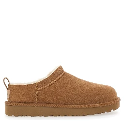 Boots Classic Micro with Logo Impressed in Suede Beige Women