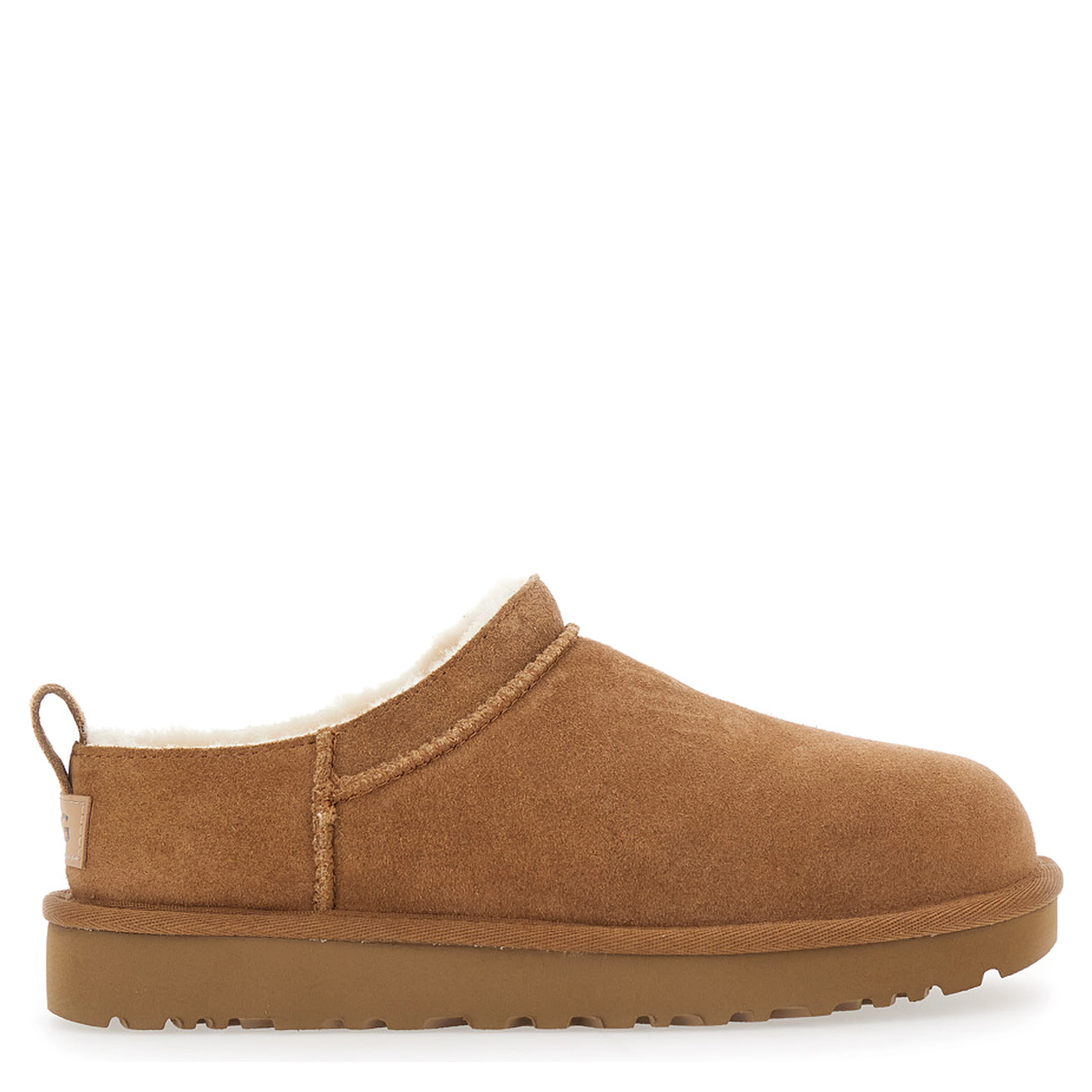 Boots Classic Micro with Logo Impressed in Suede Beige Women