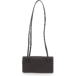 MIE BAG is a shoulder bag with leather details and a prominent brown unisex logo