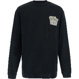 UNISEX MONEY LONGSLEEVE TEE KNIT with long sleeves in black cotton unisex
