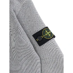 Grey Hoodie with logo patch on the sleeve in cotton for Boy