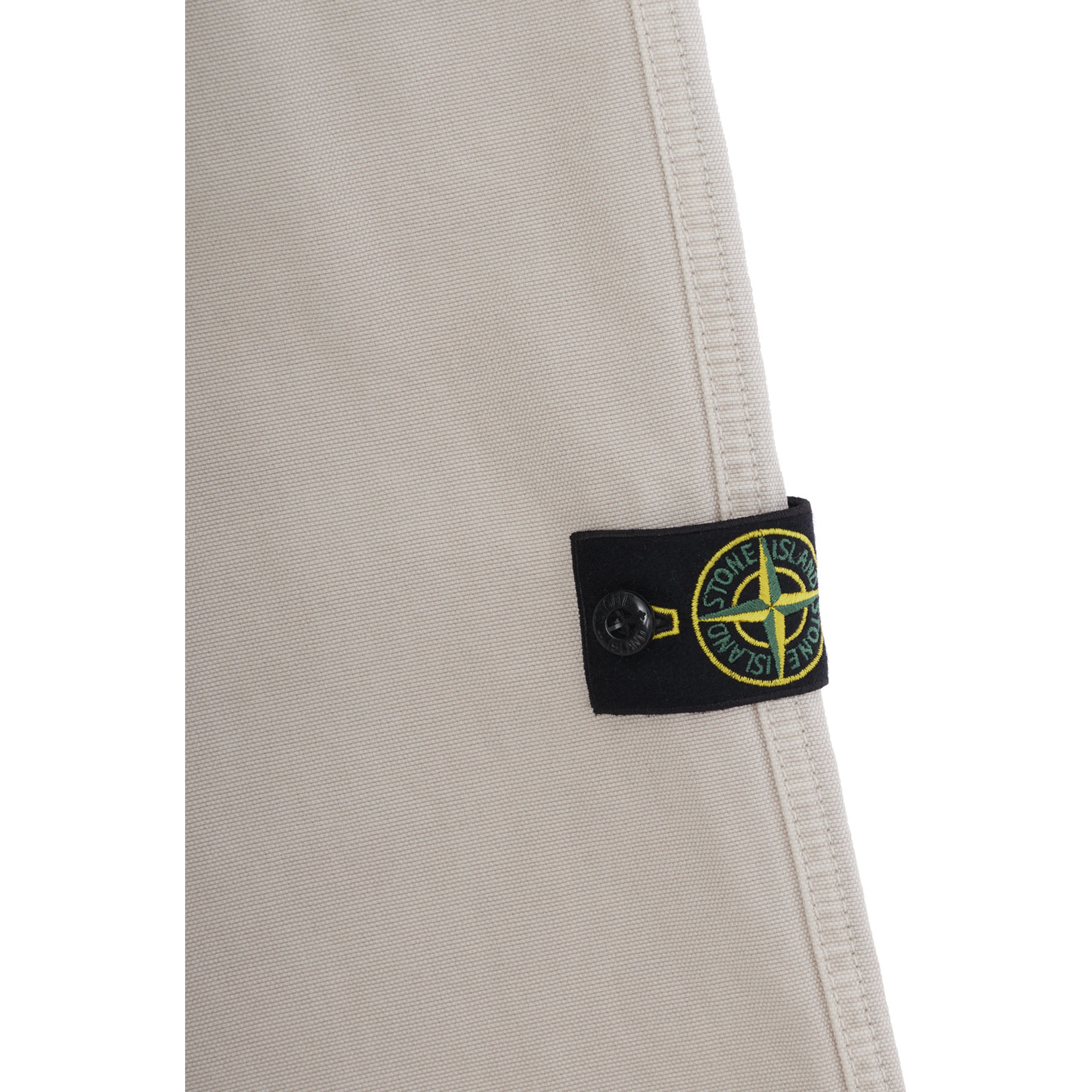 Beige Pants with logo patch on the front in tech fabric for Boy