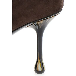 Pumps Ixia with high sculpted heel in brown suede for women
